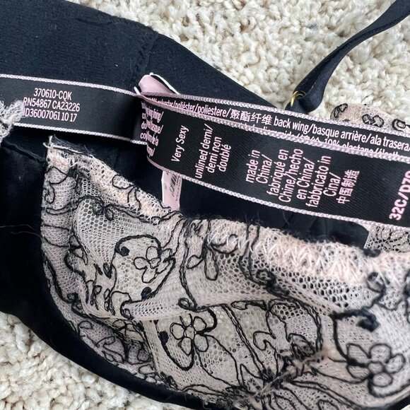 Victoria's Secret VERY SEXY Lace Unlined Demi Bra Set With Panties Valentines - Picture 7 of 12